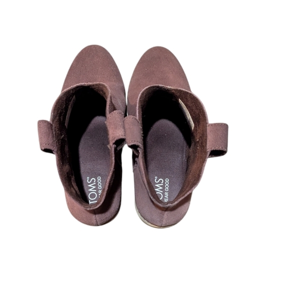 EUC Toms Constance Heeled Boot Chestnut Brown Suede size 8 Western Boho - Picture 5 of 8